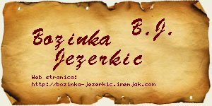 Božinka Jezerkić vizit kartica
